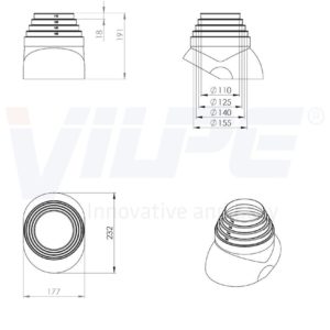 Антенный ворот EPDM-резина Ø110 - 155 черный